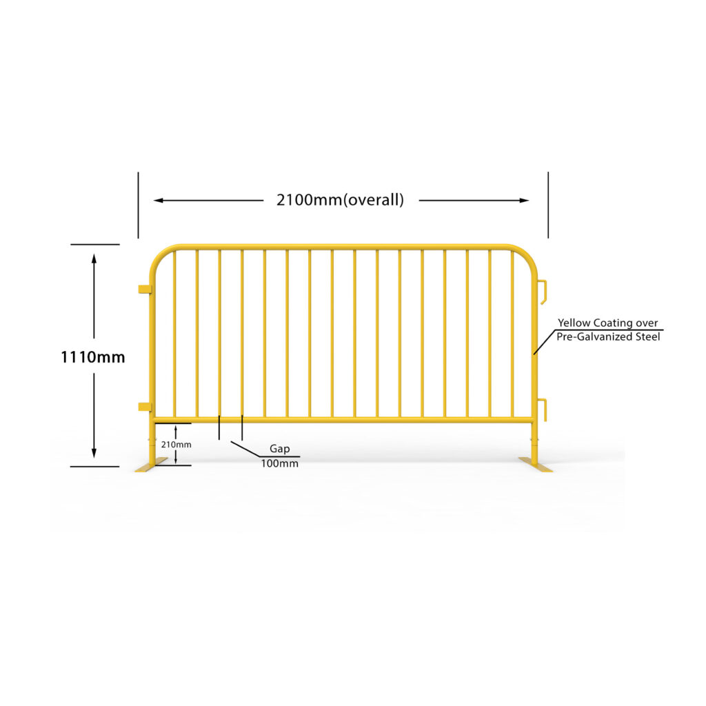 Yellow Crowd Control Barrier Idea For Construction Site And Event ...