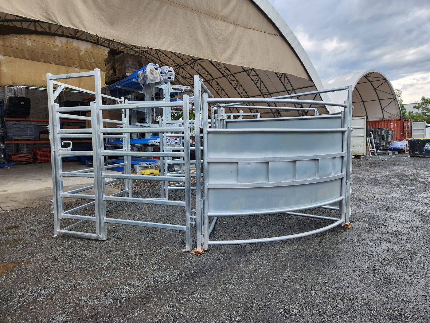 Galvanised cattle yards