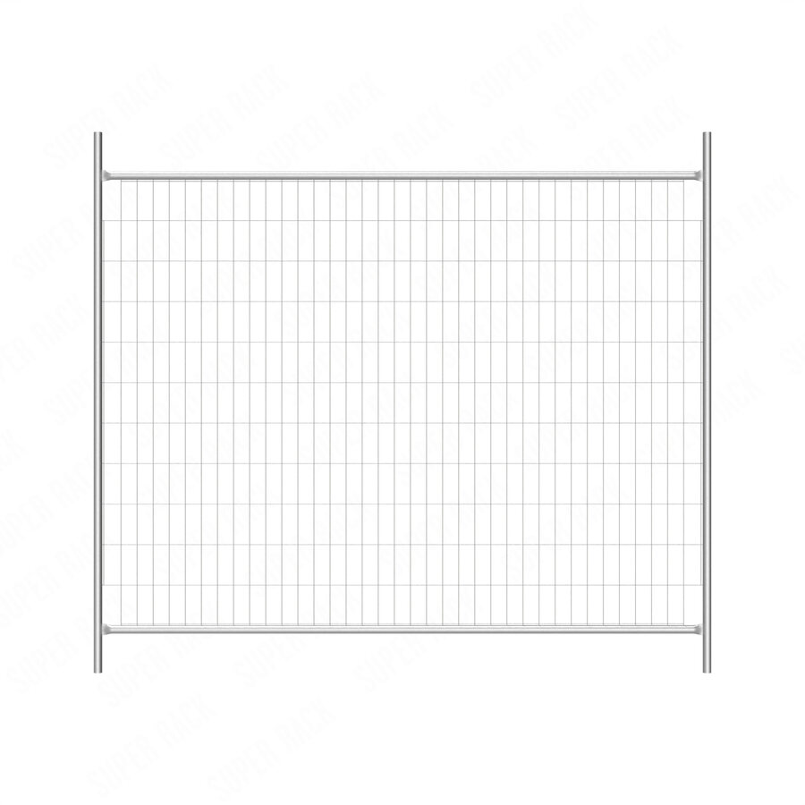 Super Fence galvanised temporary fencing panels ready to deploy
